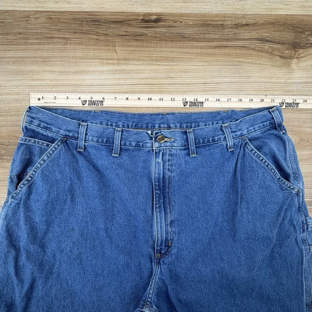 Carhartt Baggy B13 STW Blue Denim Carpenter Pants Original Dungaree Mens 46x34‎ - Picture 5 of 6